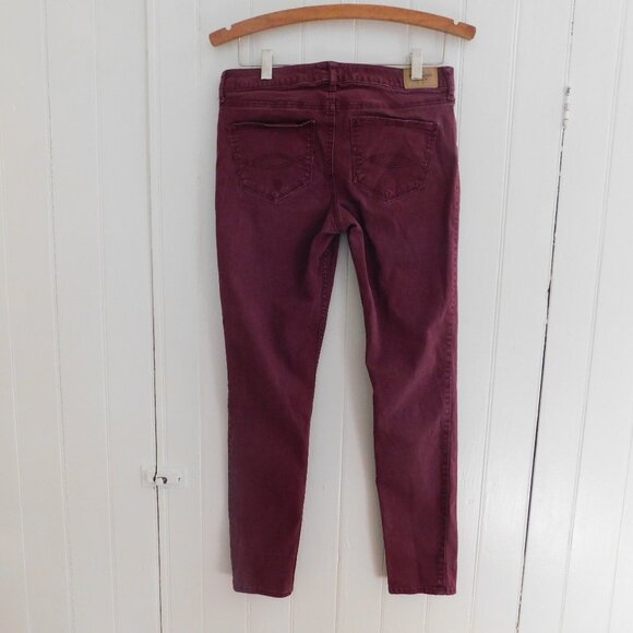 🦌 Abercrombie & Fitch Maroon Skinny Jeans Size 8 W29 - Picture 12 of 12